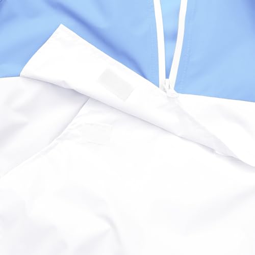 MODAFANS Girls Boys Rain Jacket Lightweight Waterproof Packable Hooded Half zip RainCoats Windbreaker for Outdoor 4-13Year4