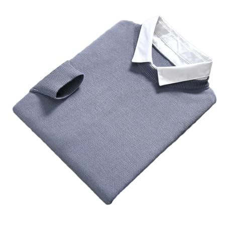 Mens Knit Designer Pullover Fake Two Sweater Winter Casual Jumper Men Clothes