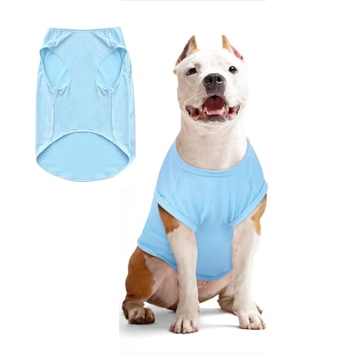 Hunde Shirt Sommer, Kühlwesten für Hunde, Hund UV Schutz T-Shirt, Hundekostüm, Hundehemd Tshirt, Haustier Tshirt für Kleine Mittelgroße Hund Katzen, Haustier Kleidung für Chihuahua, Yorkie (Blau,S)