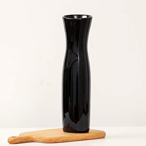 Small Modern Black Porcelain Vase,Stylish cheongsam Ceramic Flower Vase, Simple Vase Ideal Decoration For Household,Office,Wedding,Party