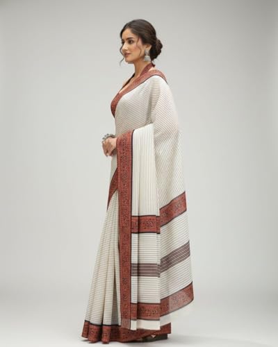 Image of Jack & Jini Women's Pure Georgette Floral Printed Saree with Unstitched Blouse Piece | Ready to Wear Casual & Daily Wear Sari for Women | Gift for Mother, Wife. Saree for women