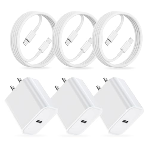 Image of for iPhone Charger Fast Charging, 3Pack USB C Charger Block with Cable Cord | USB C to Lightning Type C Fast Charging Block Compatible with iPhone 14 Pro Max /14 Plus /13 /13 Mini /12 /11 /XS Max /XR /X /8 /7 /SE