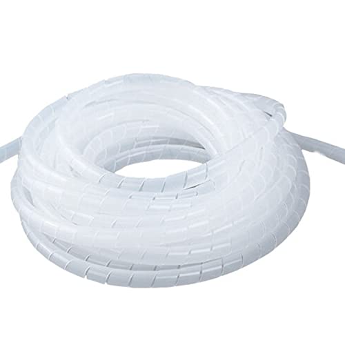 Spiral Cable Wrap -20 Ft 1/2\" Cable Management Sleeve Organizer for Computer Cable,Power Cord Audio Video Cable (1/2 Inch-20Ft, White)