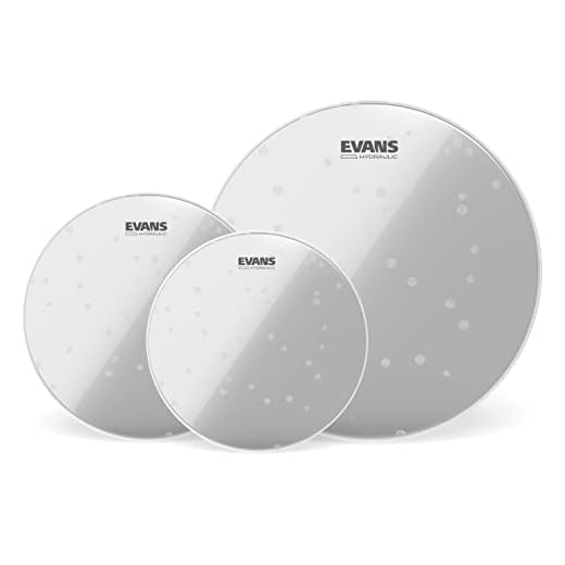 Evans Hydraulic Drum Heads - ETP-HYDGL-S - 3 Piece Tompack - Supresses Unwanted Overtones - Ideal for Rock, Metal, & Funk - Glass (Clear), Standard (12 inch, 13 inch, 16 inch)