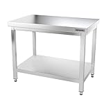 GGM Gastro | ATK108 | Edelstahl Arbeitstisch PREMIUM - 1000x800mm - mit Grundboden ohne Aufkantung