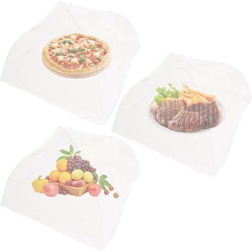 Armo 3 Pack Food Cover 17 Inch Food Pop Up Dome Food Cover Net Mesh Dinner Plate Cover for Parties Picnics BBQs Screen Tents