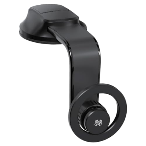 Image of MOOSH Magnetic Car Mount Holder 360 Rotating Mobile Holder for Dashboard & Windshield with Strong Suction, Anti-Shock Grip & Adjustable Viewing Angles fit for Most Smartphones & Mini Tablets (Black)