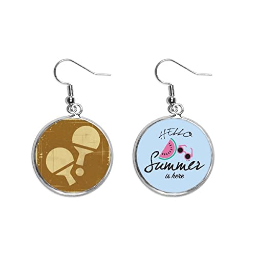 Pendientes de sandía estivales y tenis de mesa accesorio de lóbulo con ilustración