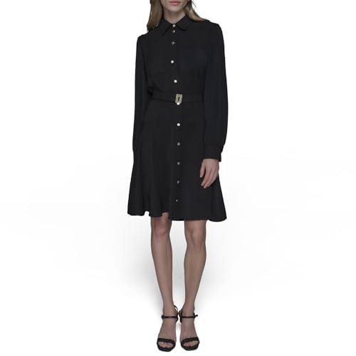 KARL LAGERFELD Women's Long Sleeve Multifunctional Shirt Dress2