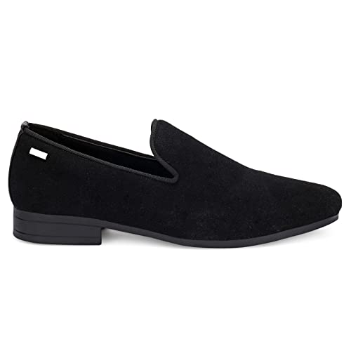 Image of UUBARIS Mens Velvet Loafers Slip-on Dress Shoes Fashion Style Driving Shoes Classic Tuxedo Shoes Casual Oxford Shoes