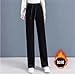 Elastic Waist Loose Wide Leg Corduroy Pants Female Add Fleece All-Match Trousers Women's Clothing