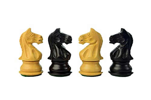 Bcbestchess Handcrafted Wooden Chess Pieces 32 Chessmen With 2 Extra Queens, 4 Inches King Size With Proportional Chess Pieces Made With Finest Indian Ebonised Wood And Box Wood #TOP5