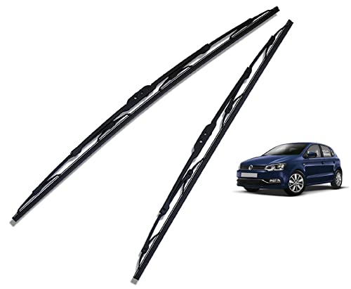 Image of Euro Care Metal Type Wiper Blade Compatibility with Polo Windshield Car Wiper Blade Size D-24,P-16