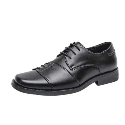 Wedding Shoes for Grooms Men's Leather Dress Shoes with Orthotic Support Men's Formal Lace-up Oxfords for Office - Main Image