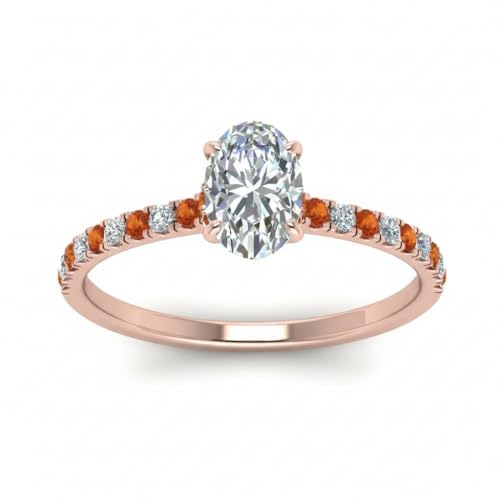 Petite bague en diamant avec halo caché en or rose pour fiançailles et fête