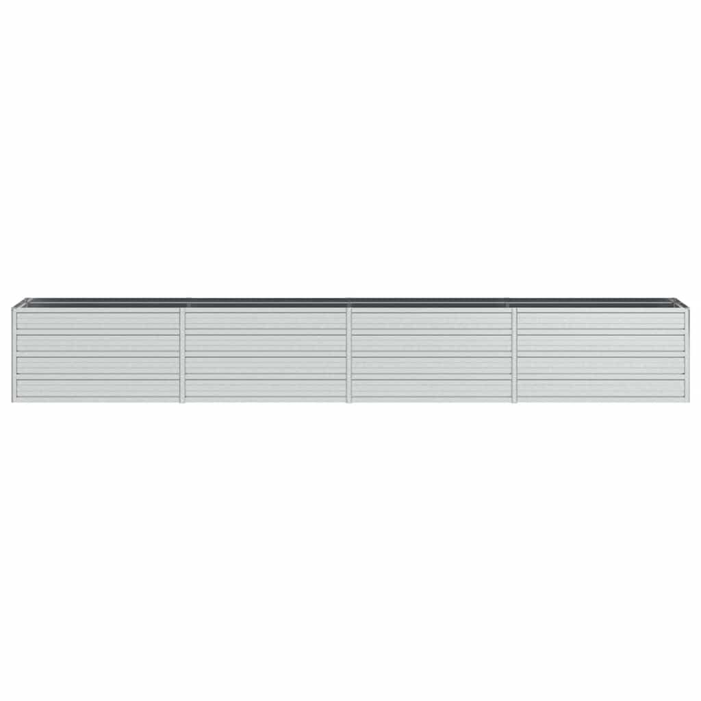vidaXL Lit Surélevé de Jardin Jardinière Bac à Fleurs Pot de Plantes Lit de Plantation Balcon Extérieur 320x40x45 cm Acier Galvanisé Argenté