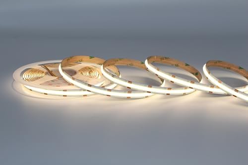 Genérico Tira de luces LED COB, 3000K-6000K, rollo de 5 m, flexible, resistente al agua y con clasificación IP20 para uso en interiores y exteriores (4000K)