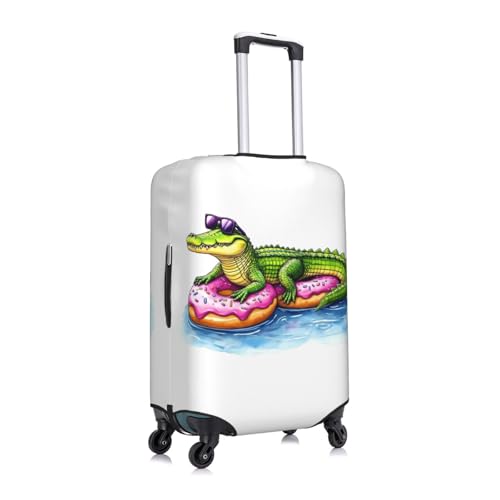 Alligator Donut Pool Float Print Luggage Covers Suitcase Protector Fit 18-32 Inch Luggage-Small4