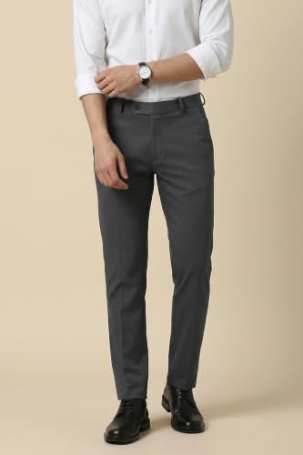 Image of Peter England Men's Premium Formal Stretchable Knit Super Slim Fit Trouser | Comfort Lycra | 360-Degree Stretch