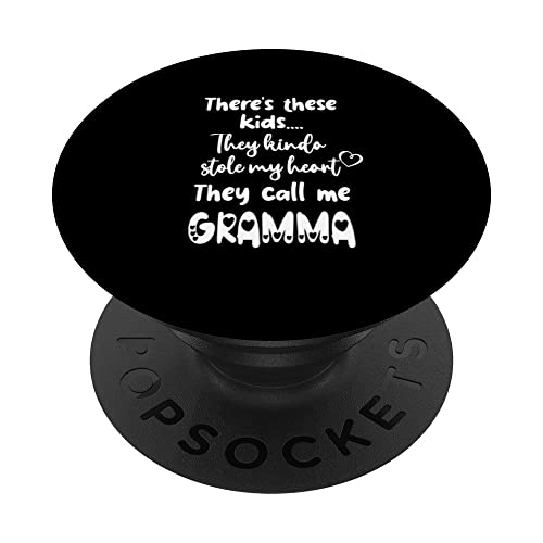 Special Grandma Grandmother These Kids Call Me Gramma PopSockets Swappable PopGrip, Black