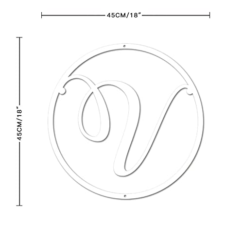 Cadeaux pour décoration extérieure avec initiale V en métal noir - 3