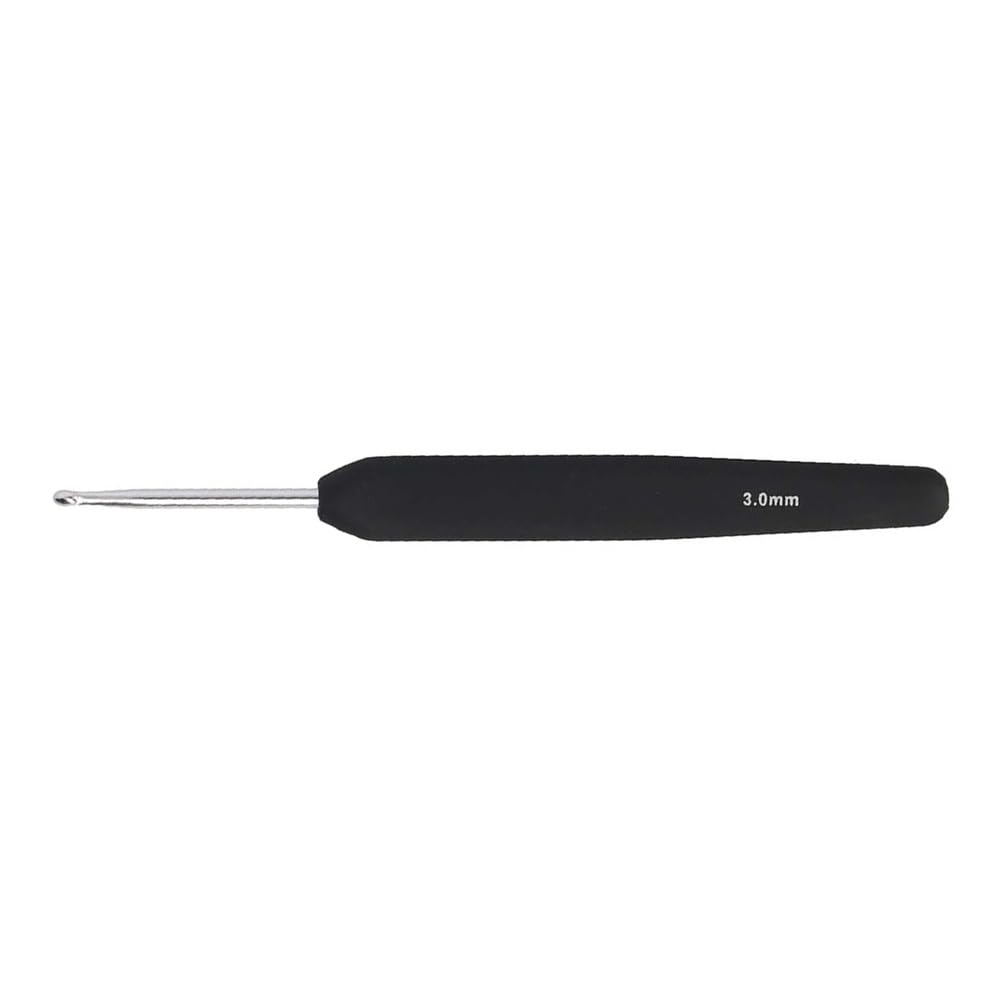 KnitPro Aluminium Crochet Hook softgrip 3.00mm Black - 3pcs