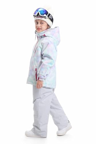 Kids Girls Boys Two Piece Waterproof Colorful Snowsuits Ski Suits Warm Jackets Winter Pants3