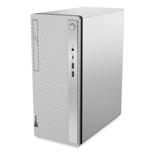 Lenovo IdeaCentre 5 Gen 7 - Ordenador de sobremesa (Procesador Intel Core i3-12100, 512GB SSD, RAM 8GB, DVD±RW, WiFi 6, Windows 11 Home) Teclado y ratón USB (Black) - Cloud Grey