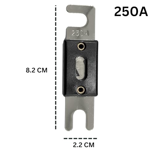 Image of KMH 250A ANL Fuse Kit Nickel Blade Plated Fork Fuses | Car Audio & Video Circuit Breaker Protection | Electronic System Fuse Holder for Safe Power Distribution, Pack of 5