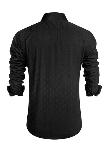Image of Tailored Fit Men's Embossed Cotton Fabric with Long Sleeves Premium Casual Shirt for Men