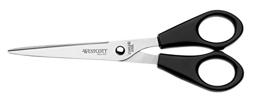 Westcott E-31160 00 Büro Schere, rostfreie Klingen, schwarzer Kunststoff-Griff, 15.5 cm, 12 Stück