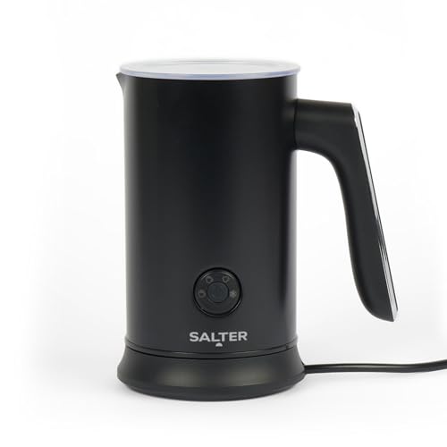 Salter Chocolatero Fabricante de Chocolate Caliente - Espumador Automático de Leche 4 en 1, Calienta y Espuma Leche Fría y Caliente, 240ml/115ml, 500W, Sin Cables, Panel LED, Para Café, Latte Helado