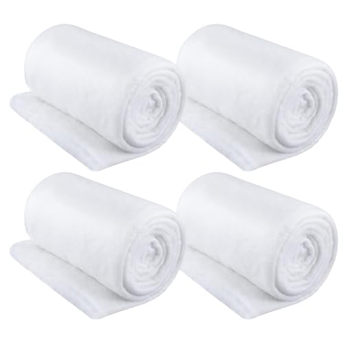 KIKAWORD Fake Snow Blanket 4 PCS Artificial White Snow Blanket 80×100cm for Santas Grotto Christmas Decorations Photo Props Winter Wonderland Decorations