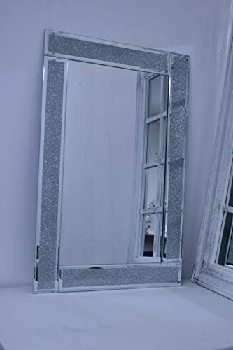 Deenz Sparkle Silver Glitter Wall Mirror Frame Glass Living Room Lounge 40X60Cm The World'S Largest Mirror Collection Of Deenz Store