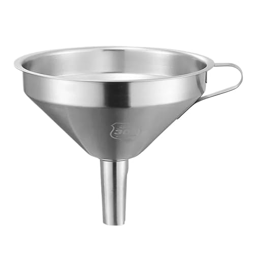 Embudos de cocina, embudos pequeños de metal, embudo de acero inoxidable 304, embudo de boca ancha de metal con malla coladora for aceite de cocina, filtro de especias líquidas, utensilios de cocina f