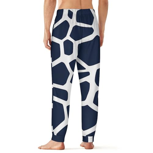Blue Giraffe Texture Pattern Men's Pajama Pants Lounge Pant Sleepwear PJ Bottoms2