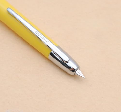 Image of Jinhao 20 Press Fountain Pen Retractable Fine Nib with Converter Capless fountain pen Resin pen Writing Gift Pen (silver clip yellow)