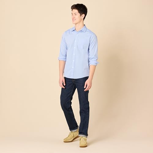 Image of Amazon Essentials Men's Regular-Fit Long-Sleeve Casual Poplin Shirt, Button Front, Business Casual, Collared