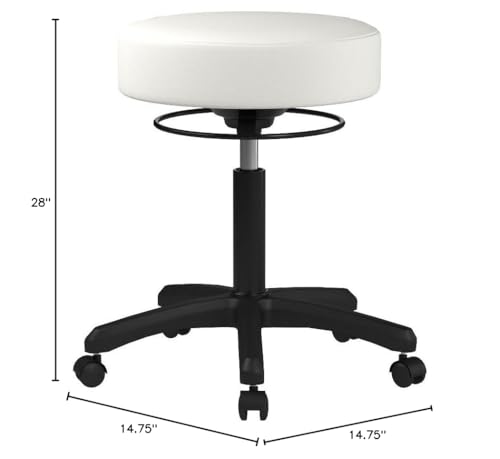 Image of Perch Life Height Adjustable Stool | Desk Height 18-23 inch | Off-White Vinyl