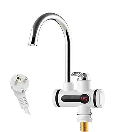 Lyriss Electric Wall Mount Water Heater And Tankless Fast Water Heating Tap Instant Hot Kitchen Faucet - With Digital Display, Instant Electric Water Geyser For Bathroom Household