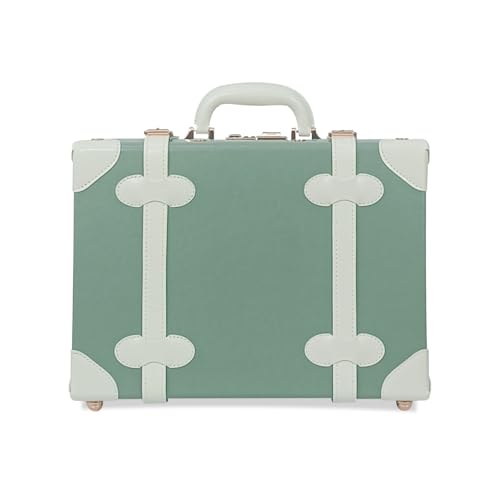 Unitravel Baby Keepsake Case, 16" Handmade Memory Storage Box, Newborn Keepsake Box, Vintage Suitcase for Baby Shower, Baptism, Naming Ceremony or Birthday (Mint Green)