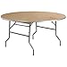 Flash Furniture Round Heavy Duty Birchwood Folding Banquet Table with Metal Edges, 60-Inch