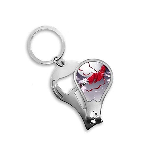 Coupe-ongles de pieds aquarelle au design de lune rouge artistique