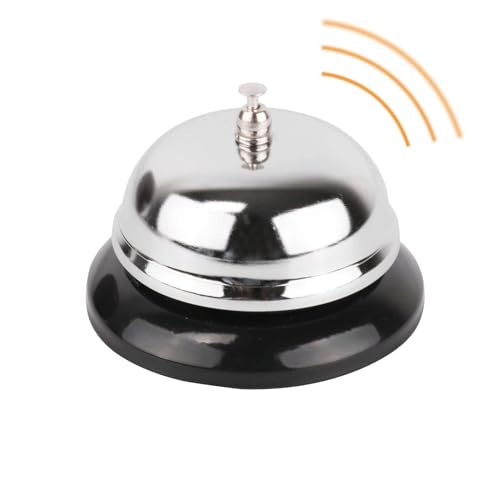 HREDZEO Call Bell, Restaurant Bar Hotel Schools Service Bell, Silver, Carbon Steel, Reception Occasion