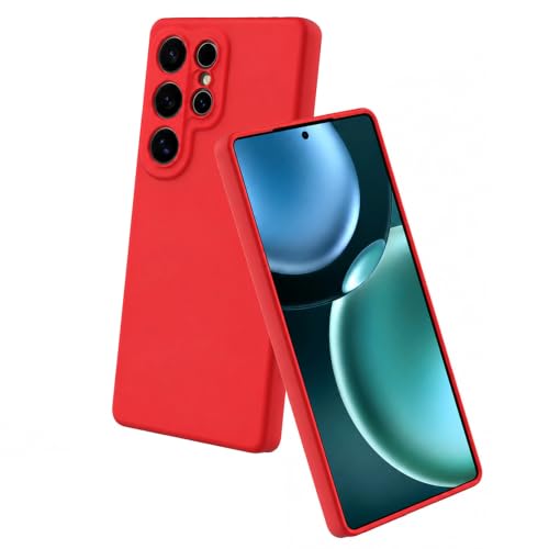 Image of Back Cover for Samsung Galaxy S25 Ultra 5G | Full Camera Protection | Premium Liquid Silicon Case | Flexible Bumper Case for Samsung Galaxy S25 Ultra 5G (Red)