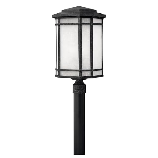 Hinkley Cherry Creek Collection One Light Large Outdoor Post Top/Pier Mount, Vintage Black