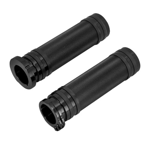 Poignées guidon moto 25mm CNC noir pour Harley Softail et Dyna