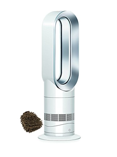 Dyson AM09 Bladeless Fan, Heater, White Silver, Remote Control (Complete Set), with Premium
