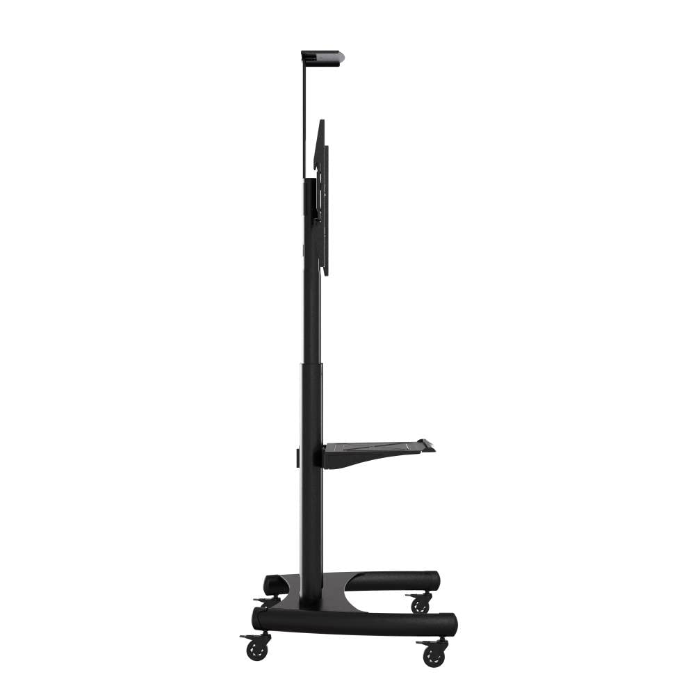 Ergosolid Pied Pivotant et Réglable en Hauteur de 55 à 80 Pouces Chariot TV Meuble Télé Support avec Roulette VESA Max de 800 x 500 mm Capacité Max de 90,9 kg, Noir
