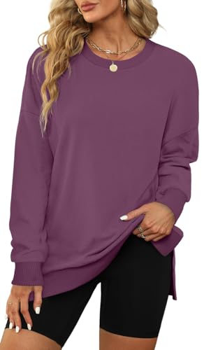 Image of XIEERDUO Womens Oversized Sweatshirts Pullover Casual Crewneck Long Sleeve Tops Comfy